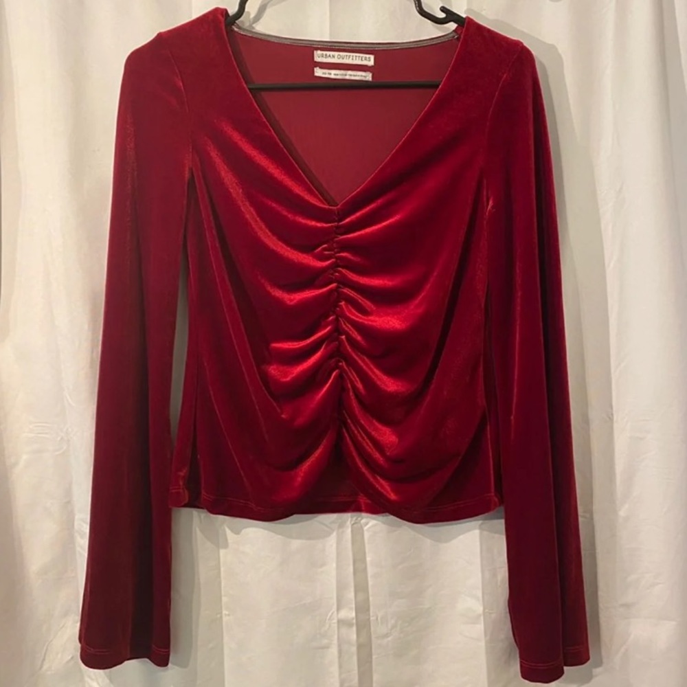 Velvet Red long sleeve Top
